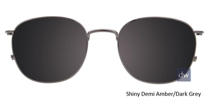Shiny Demi Amber Dark Grey Clip-On