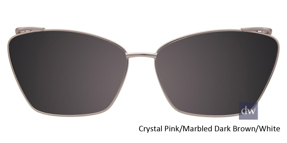 Crystal Pink Marbled Dark Brown White Clip-On
