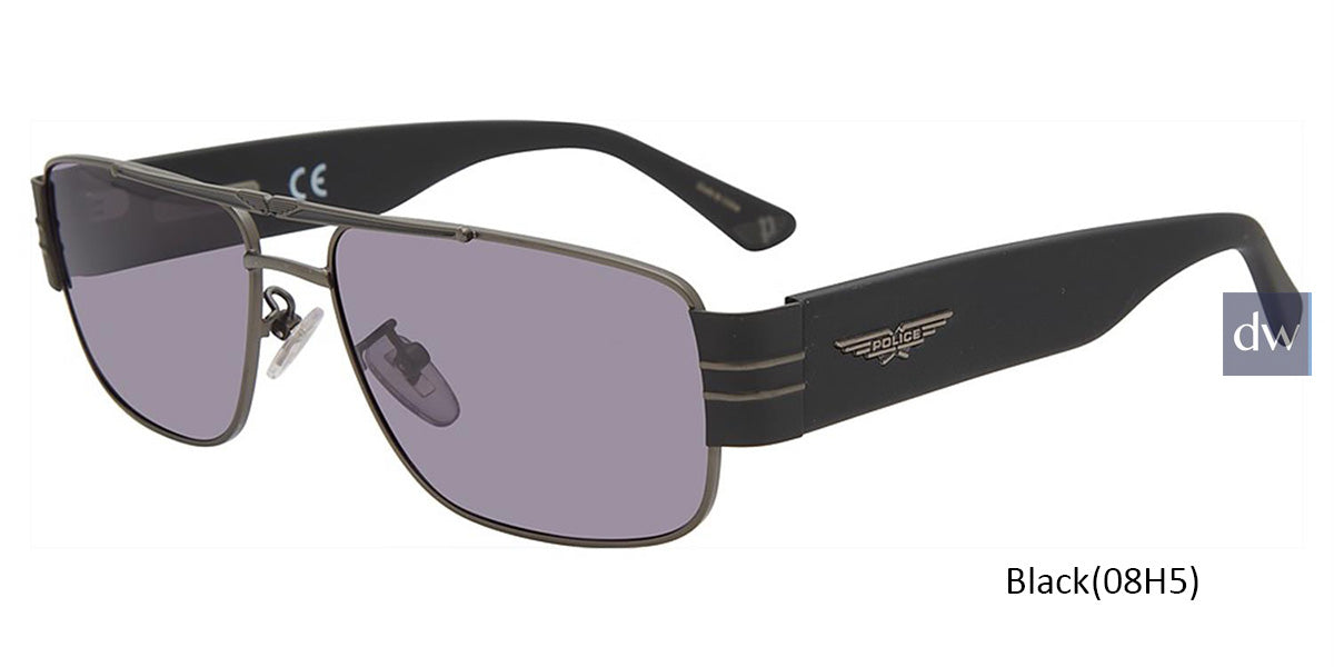 Black (08H5) Police SPLA55 Sunglasses.