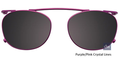 Purple Pink Crystal Lines Clip-On