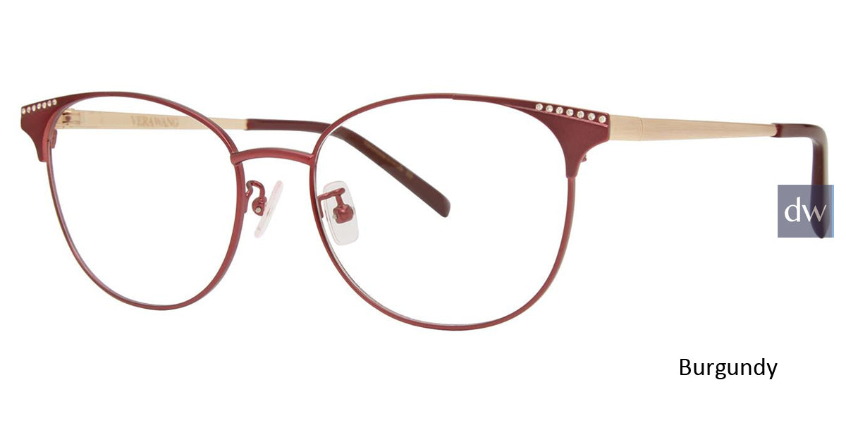 Burgundy Vera Wang VA56 Eyeglasses.