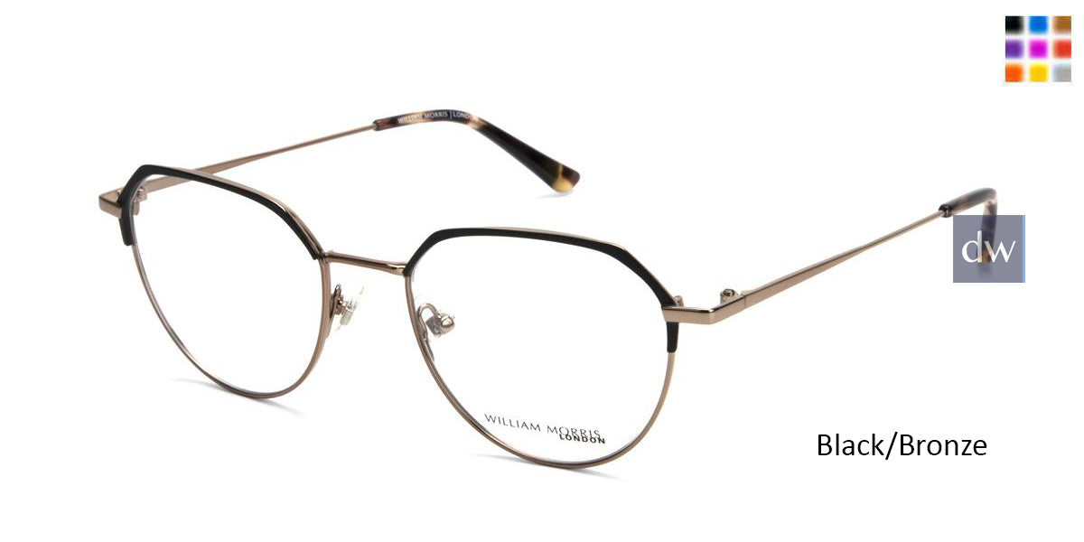 Black/Bronze William Morris London WM50144 Eyeglasses.