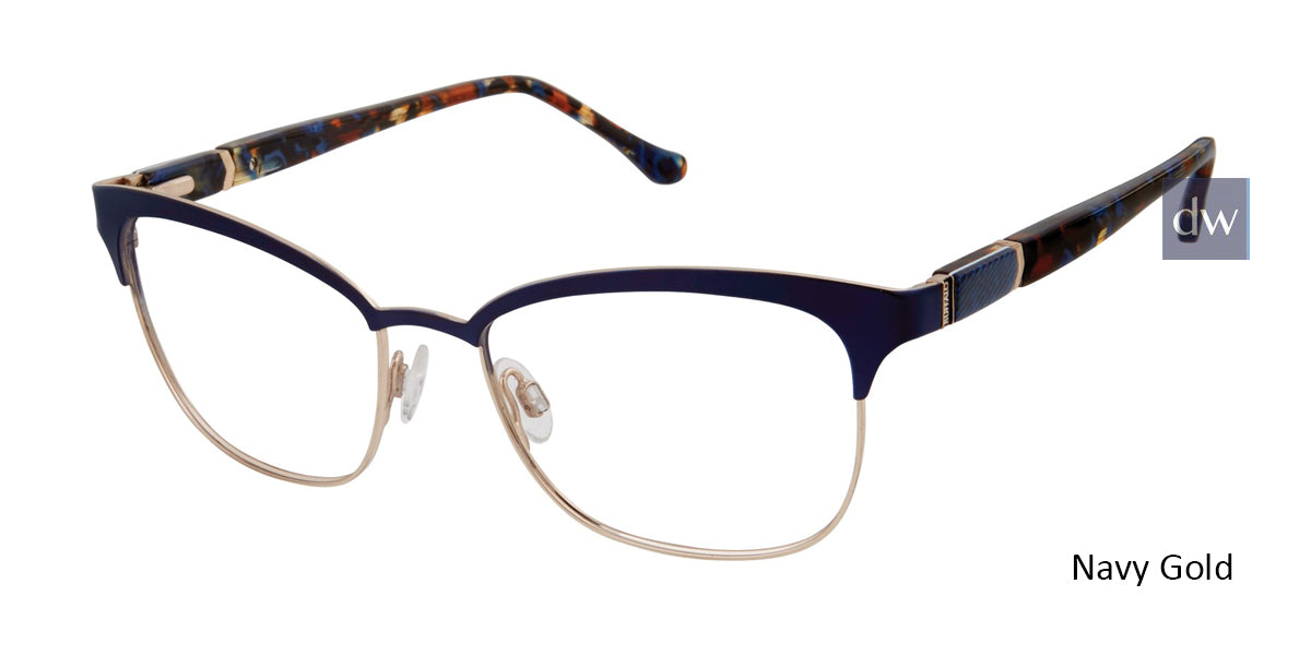 Navy Gold Buffalo BW501 Eyeglasses.