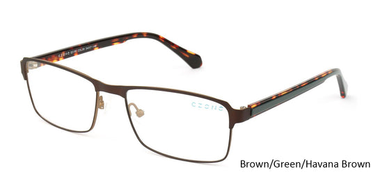 Brown/Green/Havana Brown C-Zone E5199 Eyeglasses.