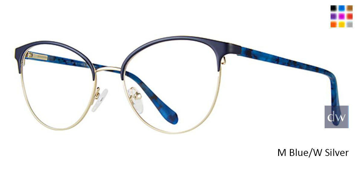 M Blue/W Silver Vivid Collection Vivid 407 Eyeglasses