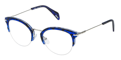 Shiny Blue Havana Police VPL418 Eyeglasses.