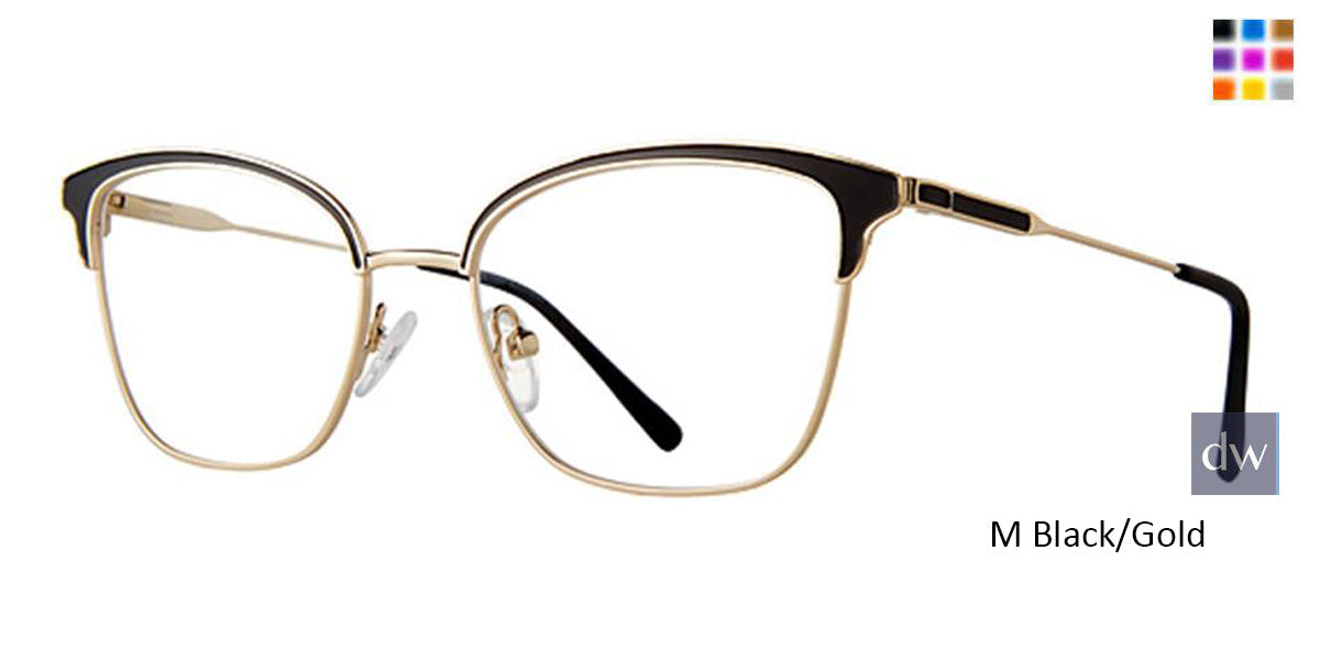M Black/Gold Vivid Collection Vivid 408 Eyeglasses