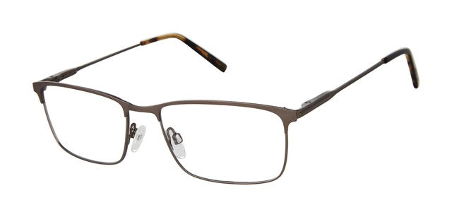 Geoffrey Beene G480 Soft Rectangle Eyeglasses in Gunmetal — men's stainless steel & nickel silver frame
