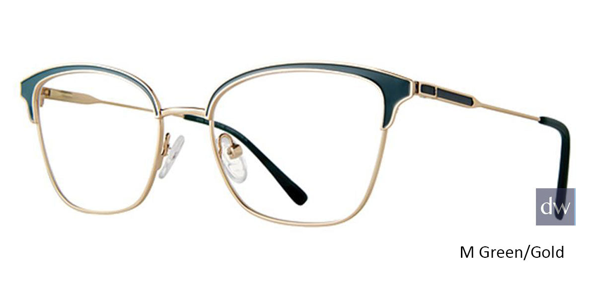 M Green/Gold Vivid Collection Vivid 408 Eyeglasses