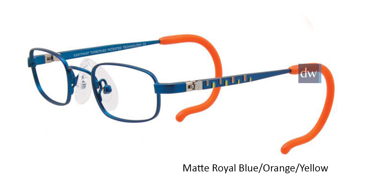 Matte Royal Blue/Orange/Yellow EasyTwist ET985 Eyeglasses.