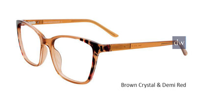 Brown Crystal & Demi Red Cargo C5048 Eyeglasses.