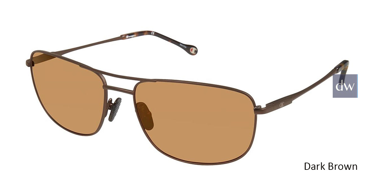 Dark Brown c03 Champion 6038 Extended Size Polarized Sunglasses.