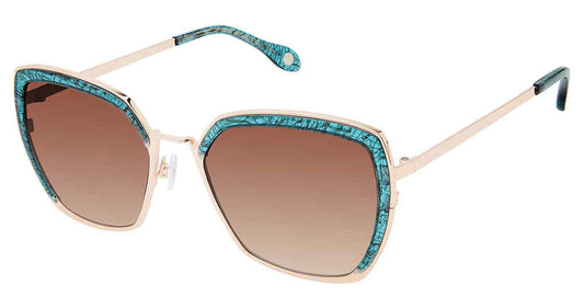 Teal Rose Gold Fysh F-2078 Sunglasses