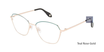 Teal Rose Gold Fysh 3653 Eyeglasses.