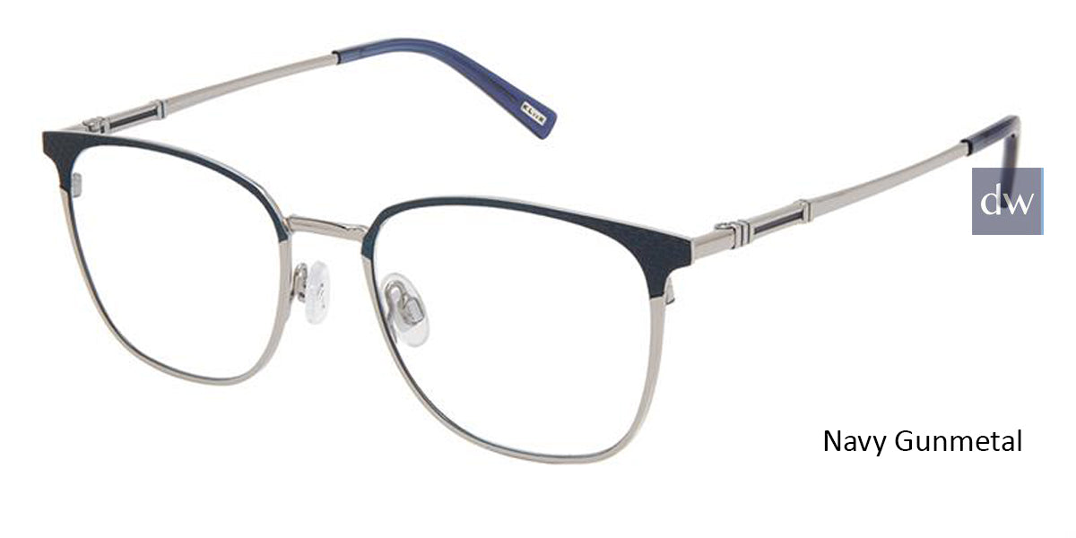 Navy Gunmetal Kliik Denmark K-700 Eyeglasses