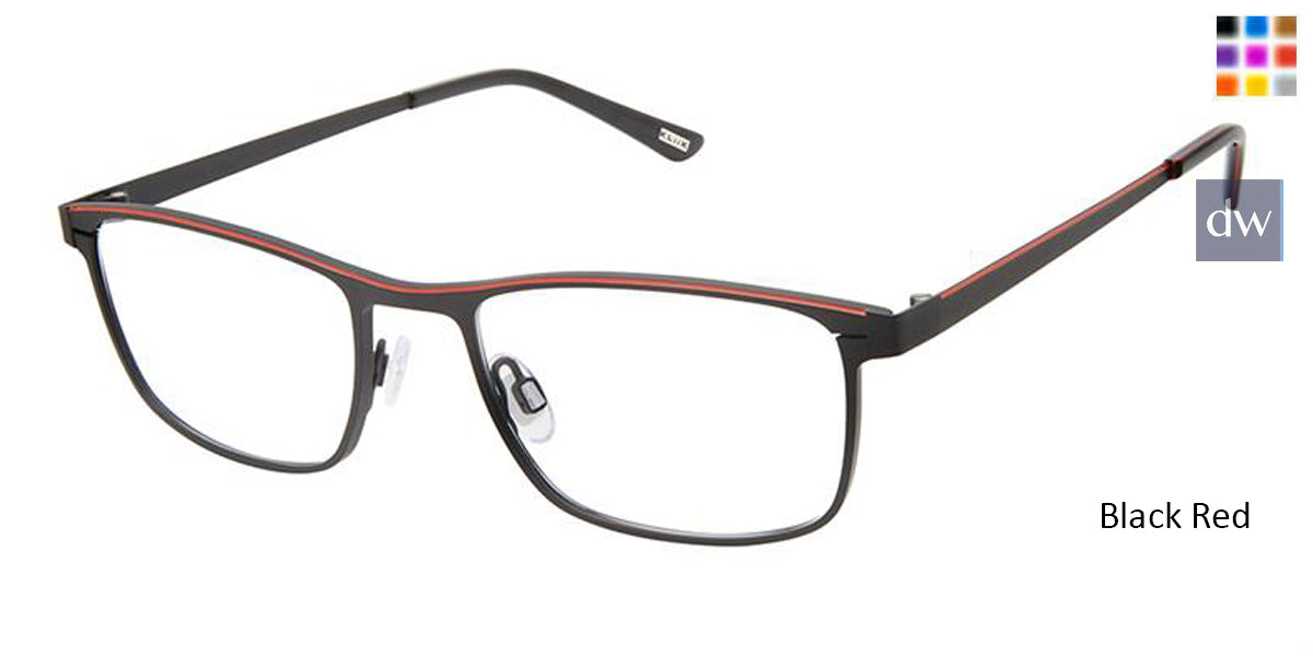 Black Red Kliik Denmark K-702 Eyeglasses