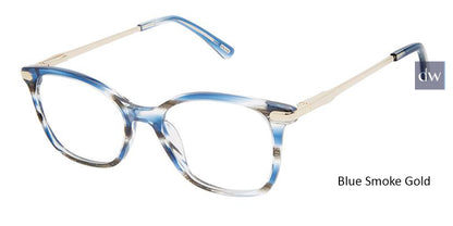 Blue Smoke Gold Kliik Denmark K-703 Eyeglasses