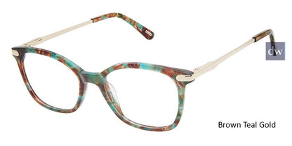 Brown Teal Gold Kliik Denmark K-703 Eyeglasses