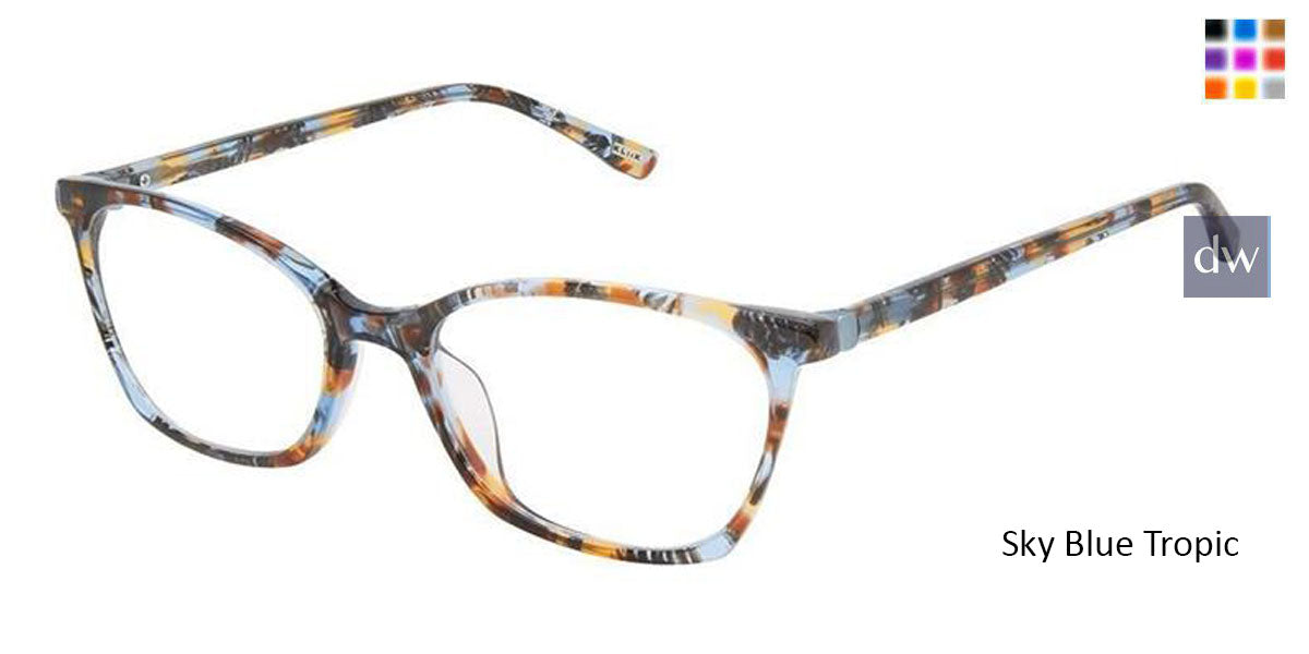 Sky Blue Tropic Kliik Denmark K-713 Eyeglasses - Teenager