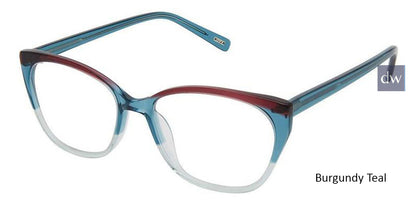 Burgundy Teal Kliik Denmark K-720 Eyeglasses - Teenager