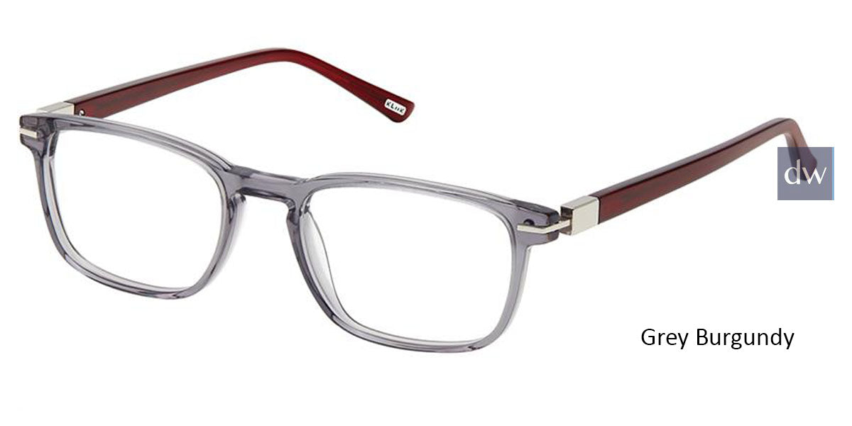 Grey Burgundy Kliik Denmark K-722 Eyeglasses - Teenager