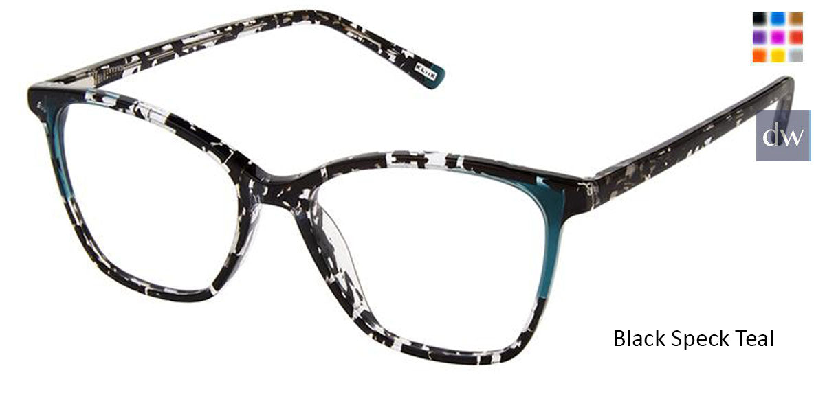 Black Speck Teal Kliik Denmark K-727 Eyeglasses - Teenager