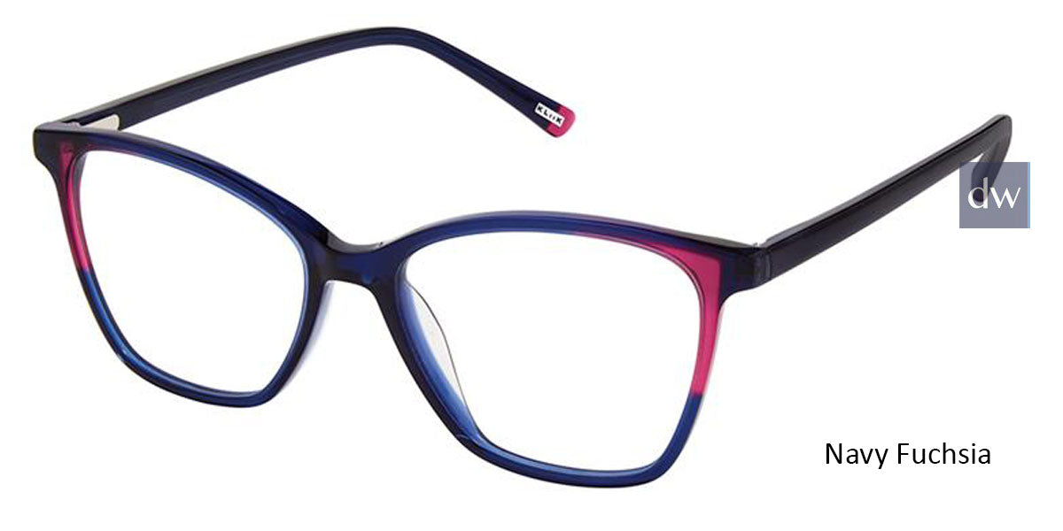 Navy Fuchsia Kliik Denmark K-727 Eyeglasses - Teenager