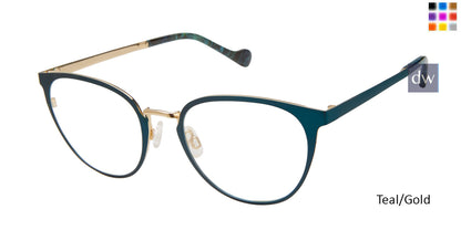 Teal/Gold Mini 742005 Eyeglasses.