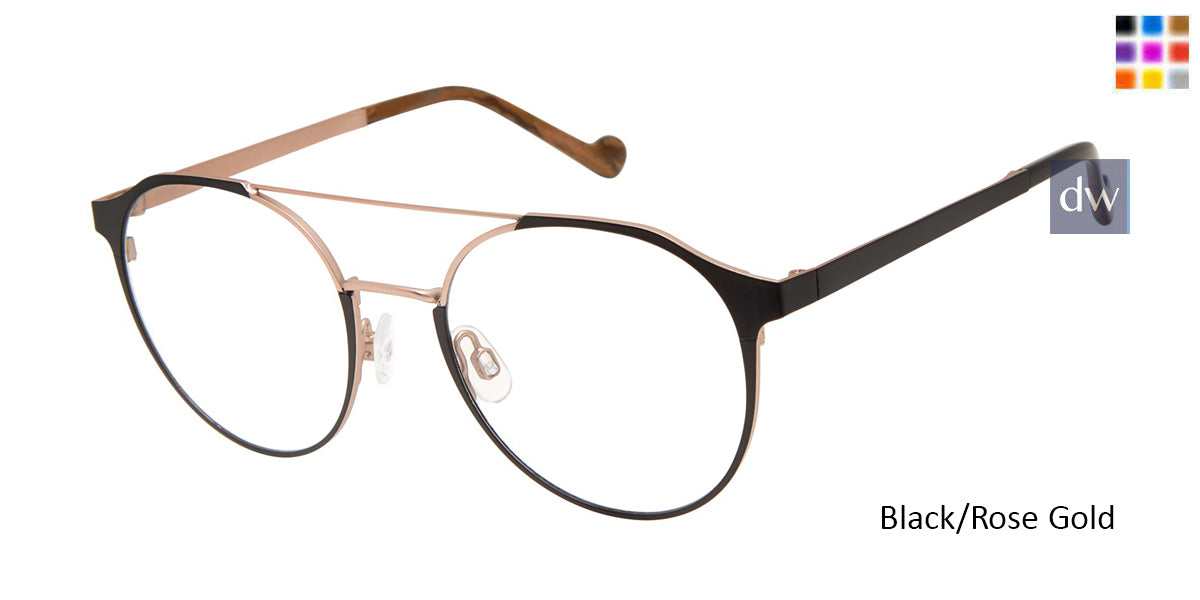 Black/Rose Gold Mini 742006 Eyeglasses.