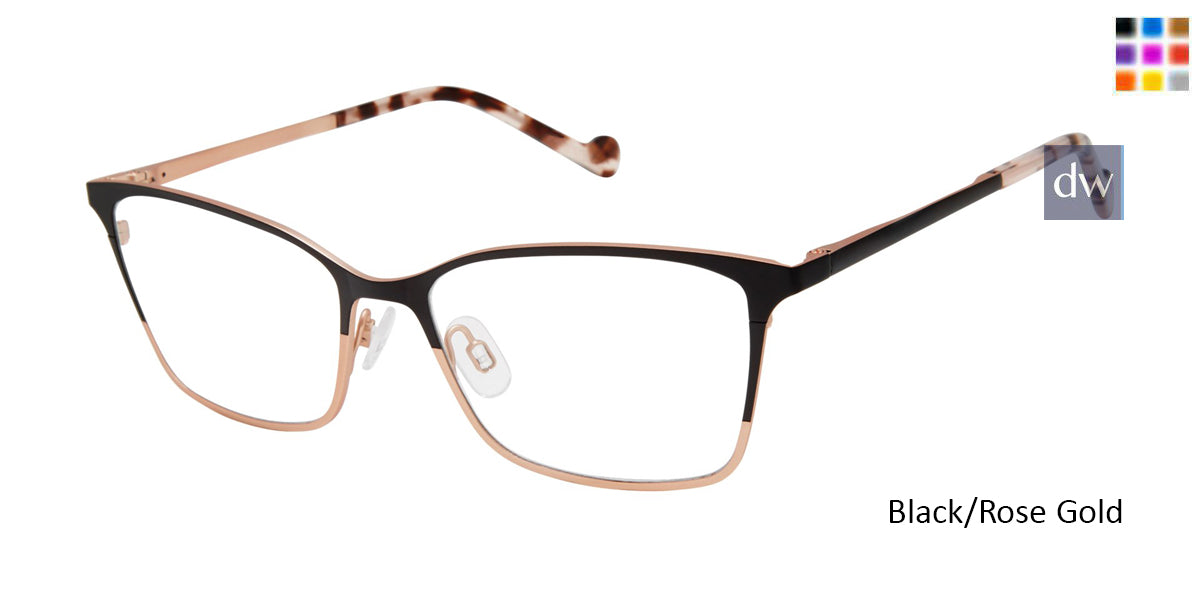 Black/Rose Gold Mini 761002 Eyeglasses.