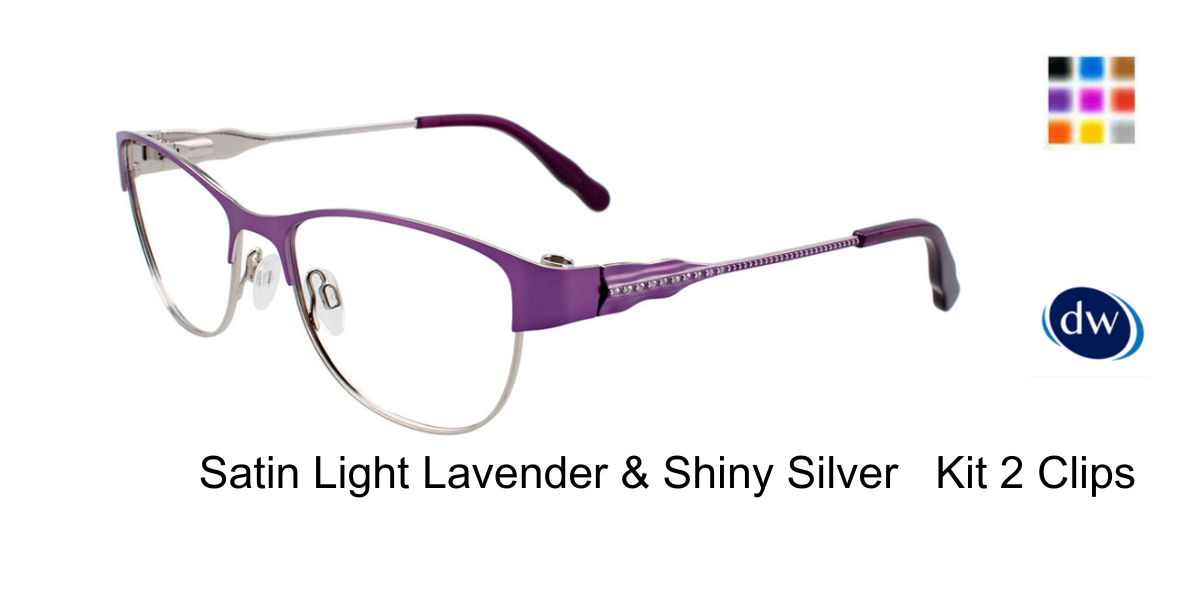 Satin Light Lavender & Shiny Silver   Kit 2 Clips