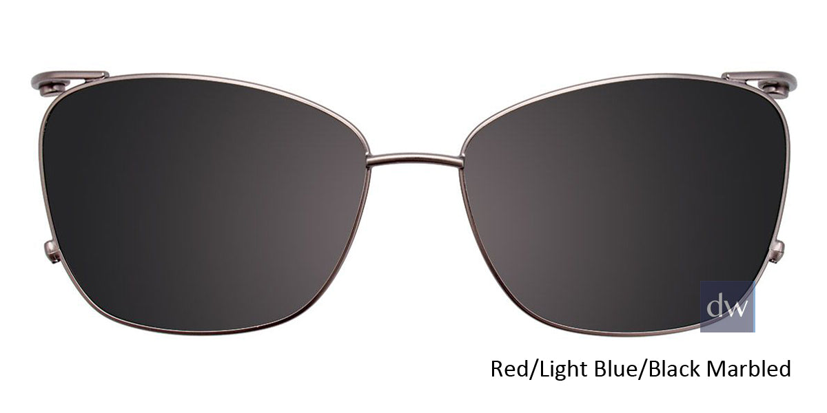 Red Light Blue Black Marbled Clip-On