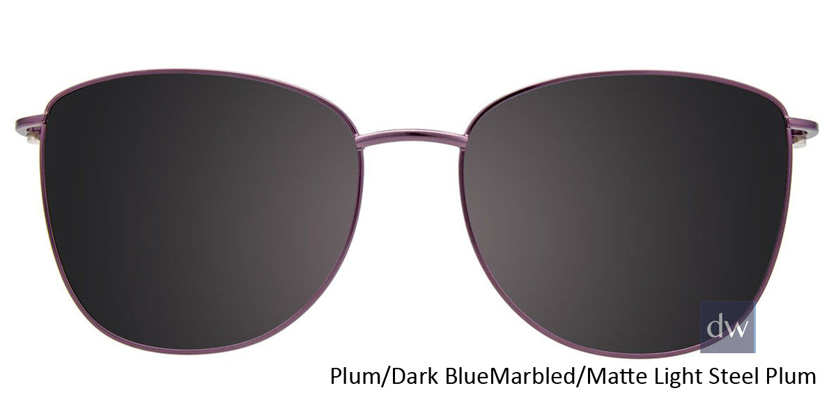 Plum Dark Blue Marbled Matte Light Steel Plum Clip-On