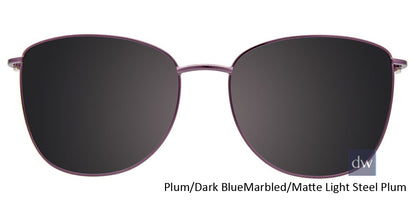 Plum Dark Blue Marbled Matte Light Steel Plum Clip-On