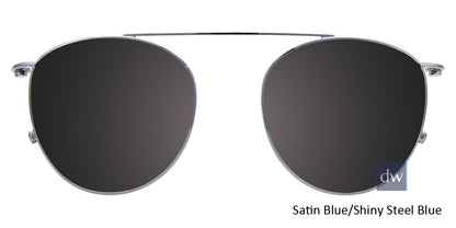 Satin Blue Shiny Steel Blue Clip-On