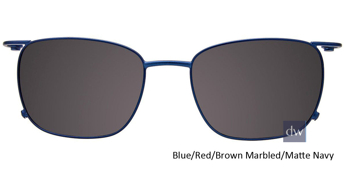 Blue Red Brown Marbled Matte Navy Clip-On