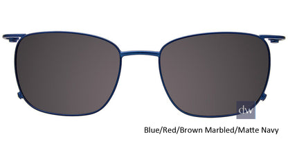 Blue Red Brown Marbled Matte Navy Clip-On