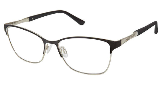 Black Silver Superflex SF-537 Eyeglasses
