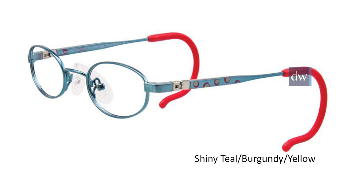 Shiny Teal/Burgundy/Yellow EasyTwist ET983 Eyeglasses.