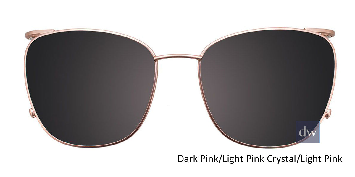 Dark pink Light Pink Crystal Light Pink Clip-On