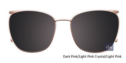 Dark pink Light Pink Crystal Light Pink Clip-On