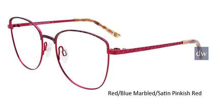 Red Blue Marbled Satin Pinkish Red