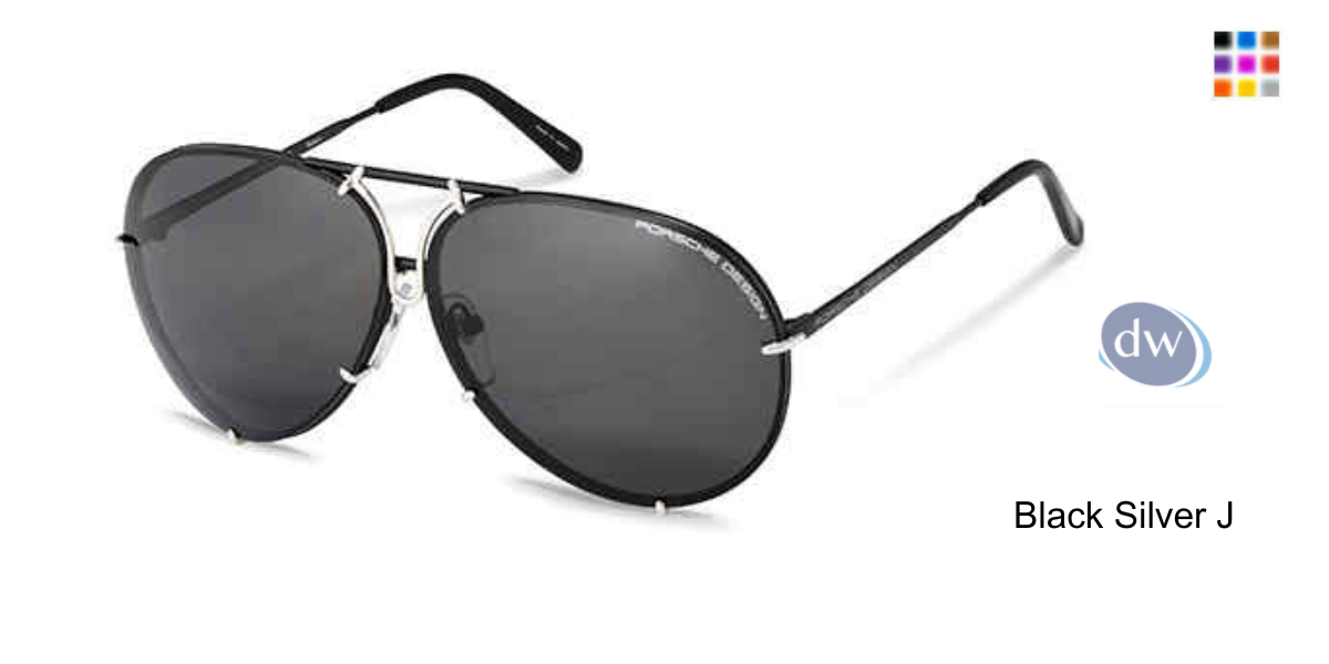 PORSCH DESIGN P8478 Sunglasses Black Silver J