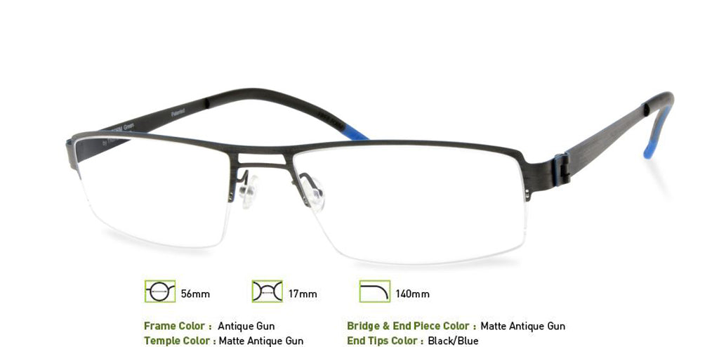 Antique Gunmetal Free-Form FFA903 Eyeglasses.