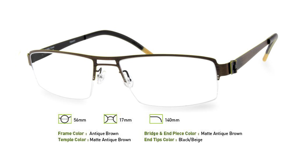 Antique Brown Free-Form FFA903 Eyeglasses.