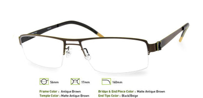 Antique Brown Free-Form FFA903 Eyeglasses.