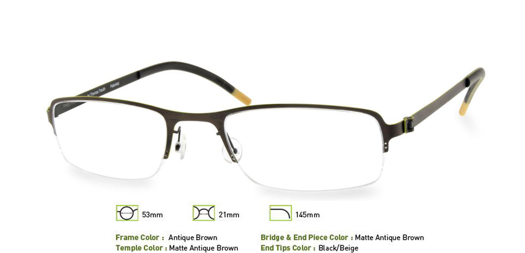 Antique Brown Free-Form FFA904 Eyeglasses.
