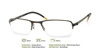 Antique Brown Free-Form FFA904 Eyeglasses.