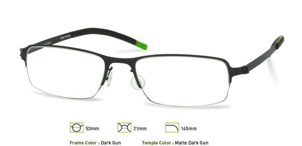 Drak Gunmetal Free-Form FFA904 Eyeglasses.