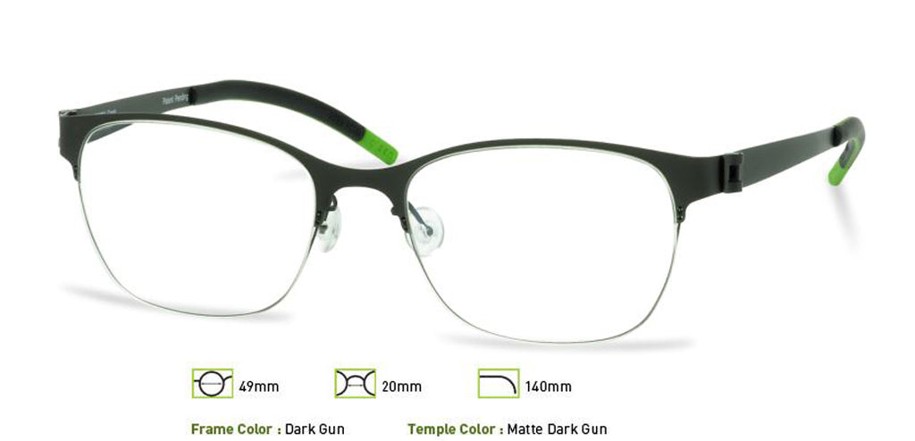 Dark Gunmetal Free-Form FFA907 Eyeglasses - Teenager